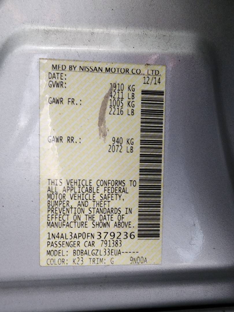 2015 NISSAN ALTIMA — 173865 Miles — Lot 73064473 - Marhaba Auctions Used Cars - Image 7