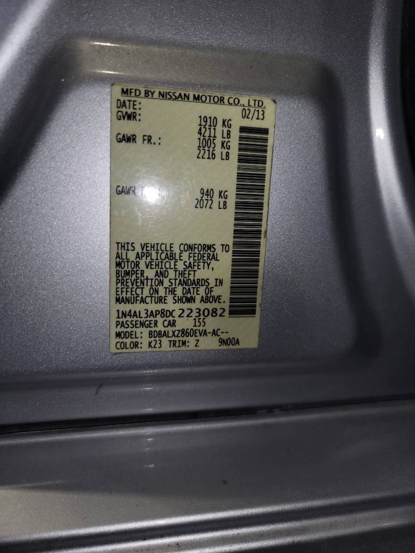 2013 NISSAN ALTIMA — 91628 Miles — Lot 71925853 - Marhaba Auctions Used Cars - Image 8
