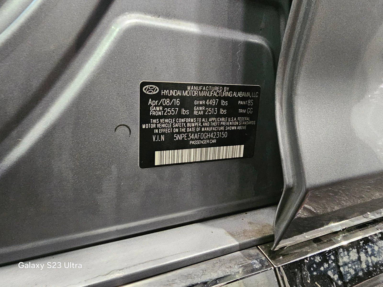 HYUNDAI SONATA 2016 - Marhaba Auction Used Cars - Image 8