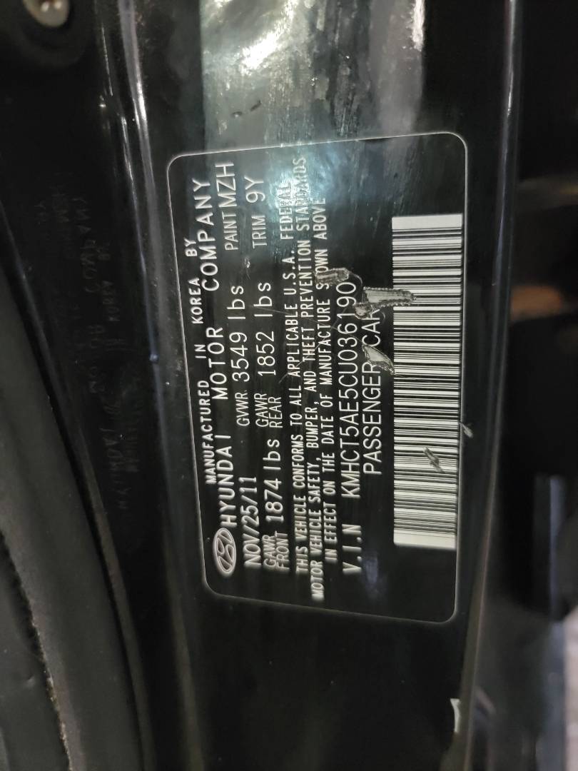 2012 HYUNDAI ACCENT — 194013 Miles — Lot U036190 — Main - Marhaba Auctions Used Cars - Image 9