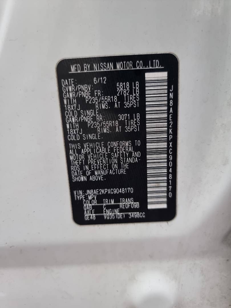 2012 NISSAN QUEST — 209574 Miles — Lot 215487 — Ind. 12 - Marhaba Auctions Used Cars - Image 8