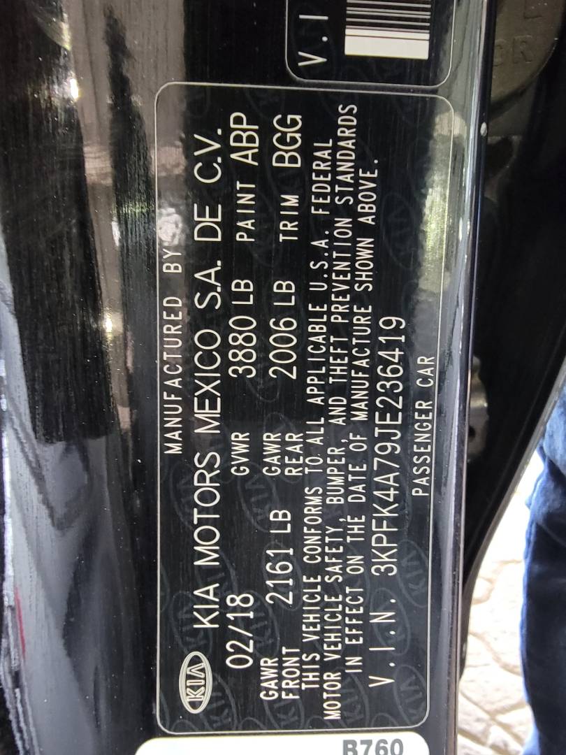2018 KIA FORTE — 192387 Miles — Lot 236419 — Main - Marhaba Auctions Used Cars - Image 9