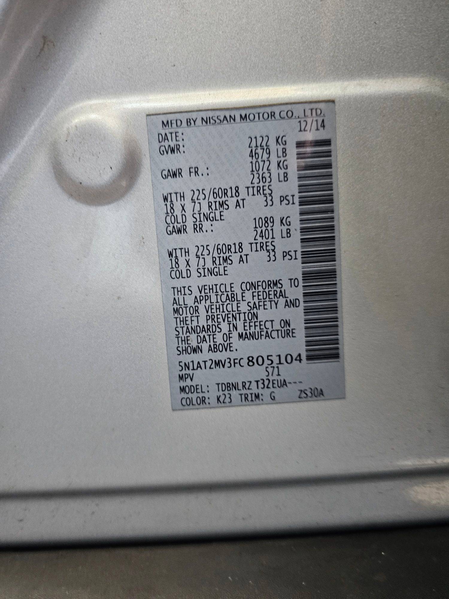 2015 NISSAN ROGUE — 142840 Miles — Lot 805104 — Souq - Marhaba Auctions Used Cars - Image 9