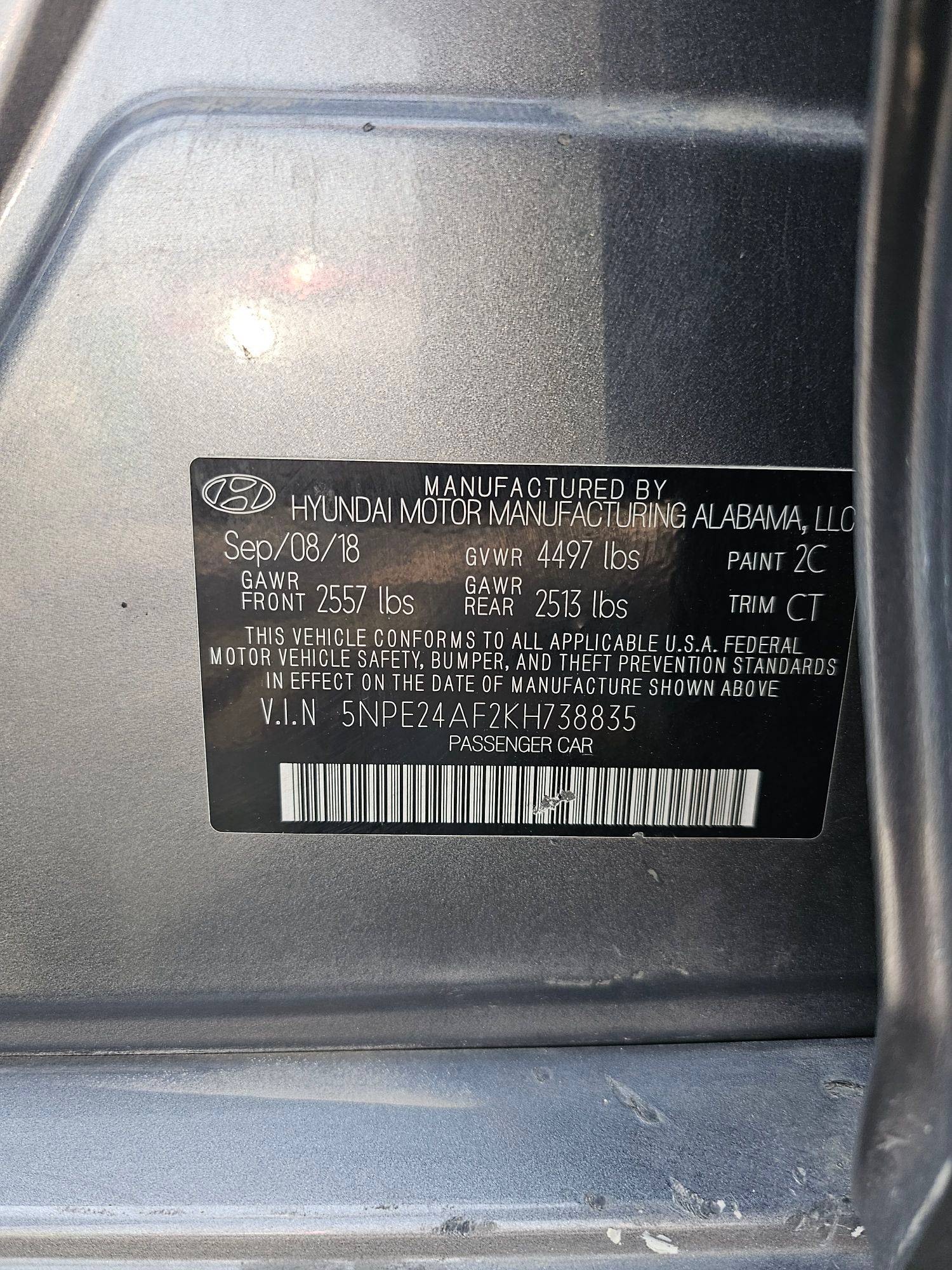 HYUNDAI SONATA 2019 - Marhaba Auction Used Cars - Image 11