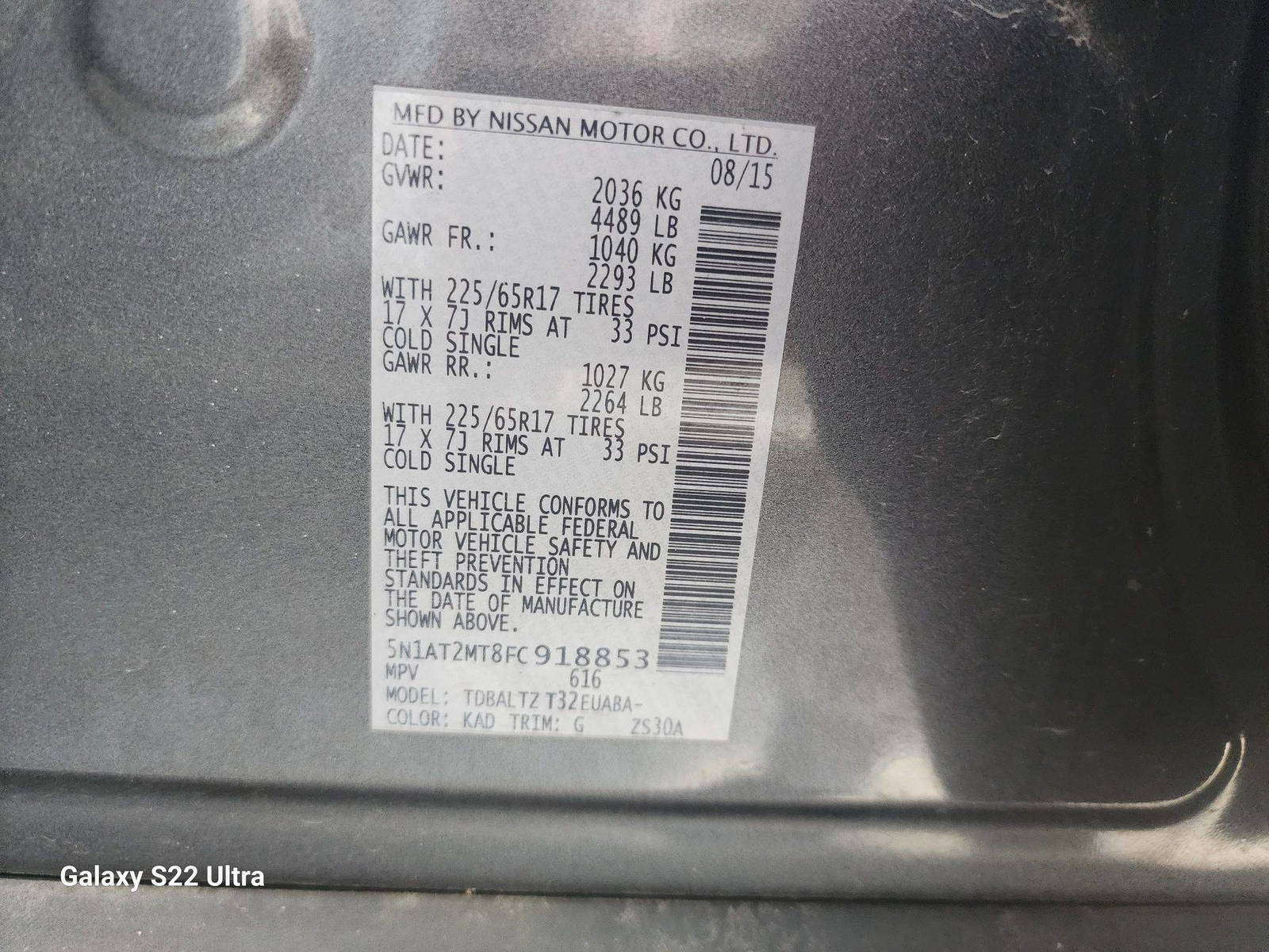 2015 NISSAN ROGUE — 120661 Miles — Lot 81915513 - Marhaba Auctions Used Cars - Image 10