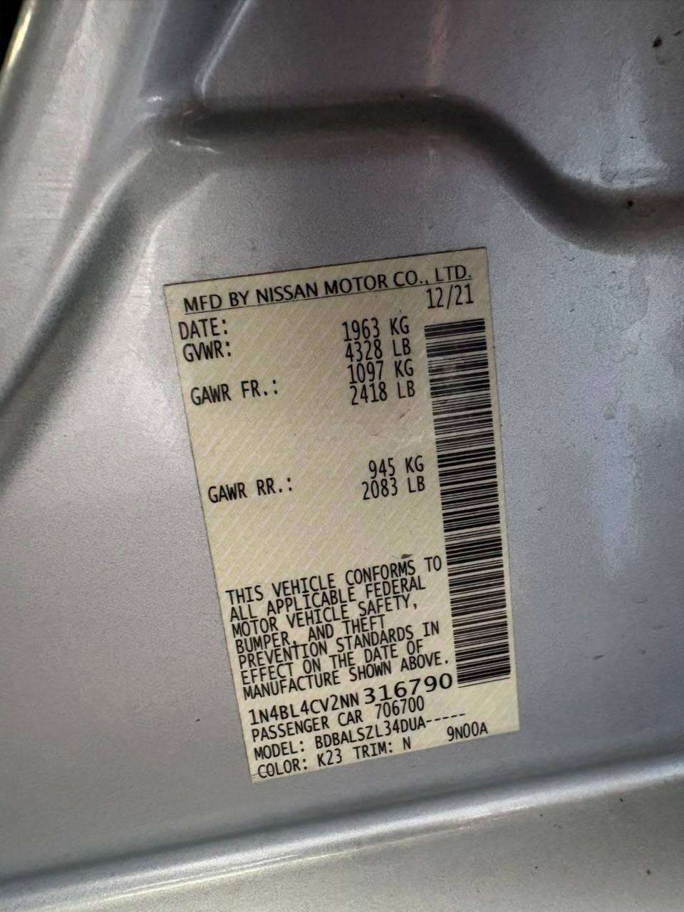 NISSAN ALTIMA 2022 - Marhaba Auction Used Cars - Image 9