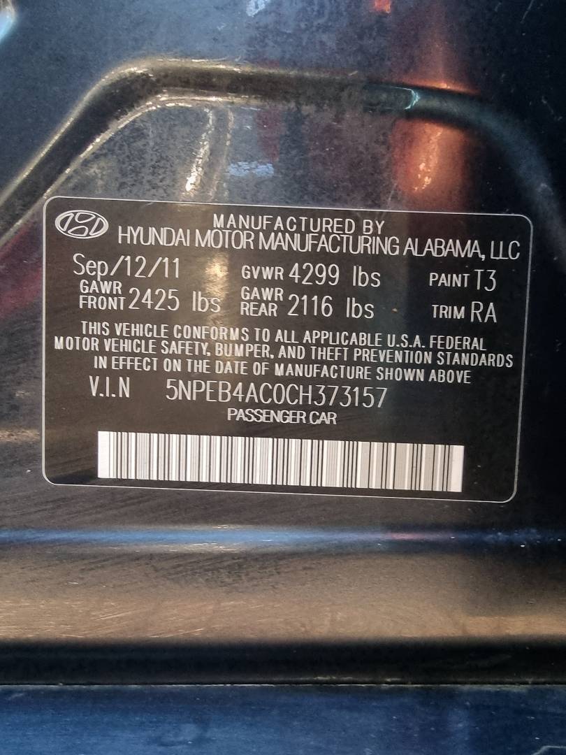 2012 HYUNDAI SONATA — 133005 Miles — Lot CH373157 — Main - Marhaba Auctions Used Cars - Image 9