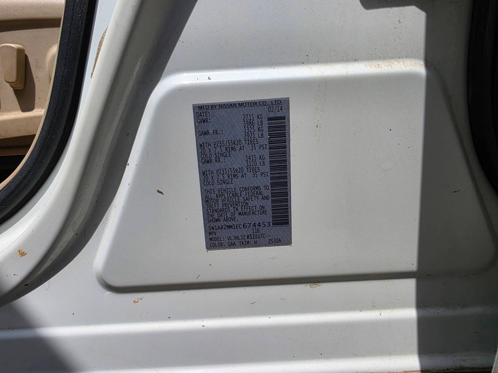 2014 NISSAN PATHFINDER — 154981 Miles — Lot 94245335 - Marhaba Auctions Used Cars - Image 8