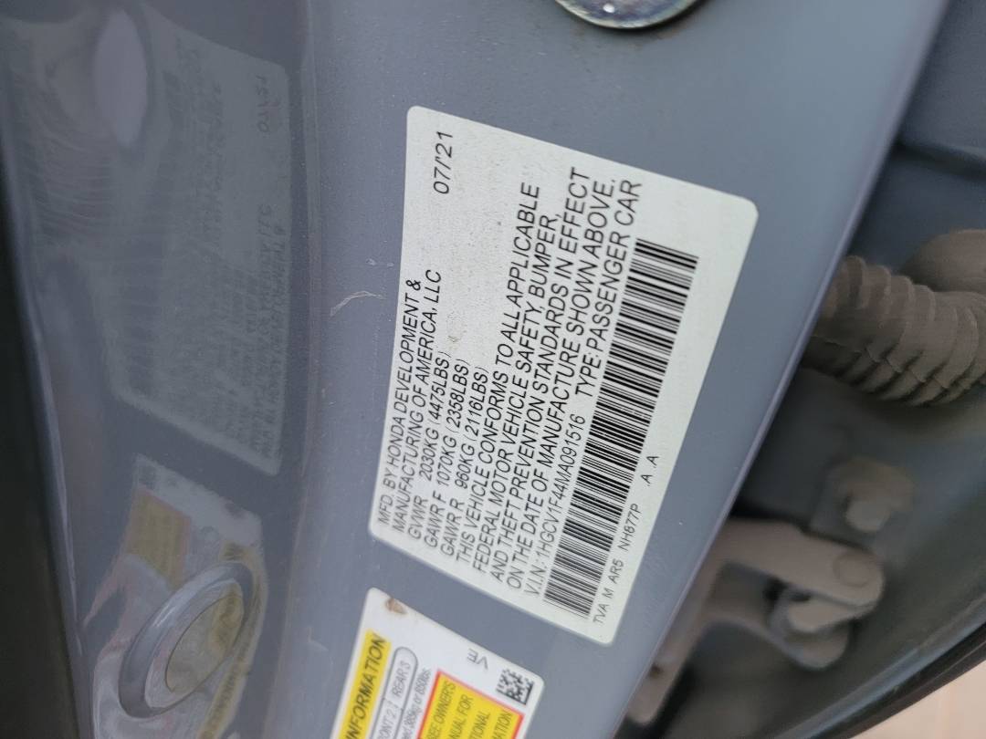 2021 HONDA ACCORD — 196024 Miles — Lot MA091516 — Main - Marhaba Auctions Used Cars - Image 9