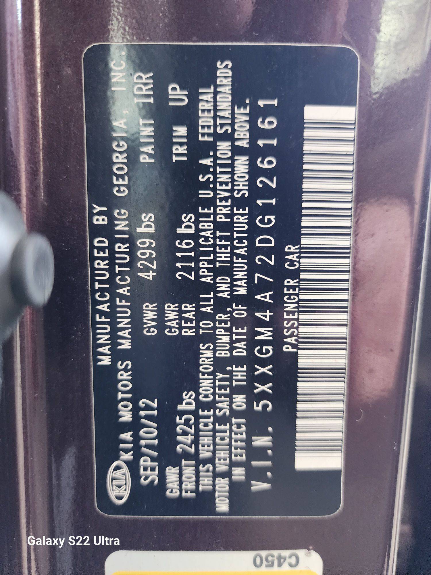 2013 KIA OPTIMA — 138647 Miles — Lot 82479313 - Marhaba Auctions Used Cars - Image 7