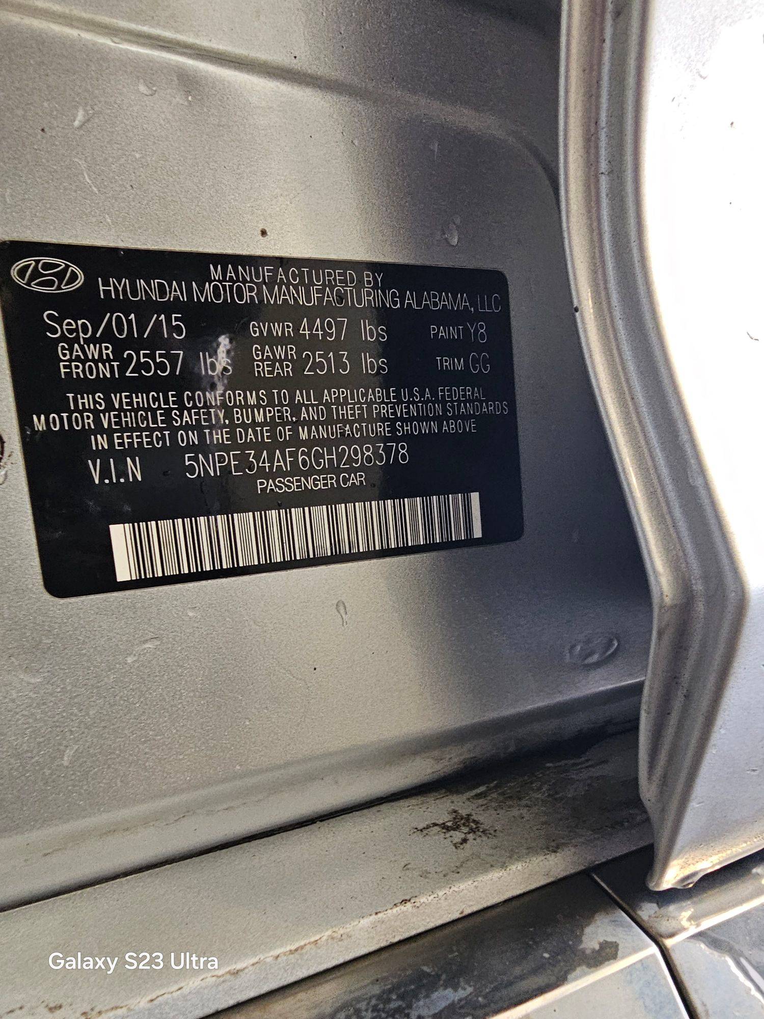 2016 HYUNDAI SONATA SPORT — 123128 Miles — Lot 4653060 — Main - Marhaba Auctions Used Cars - Image 11
