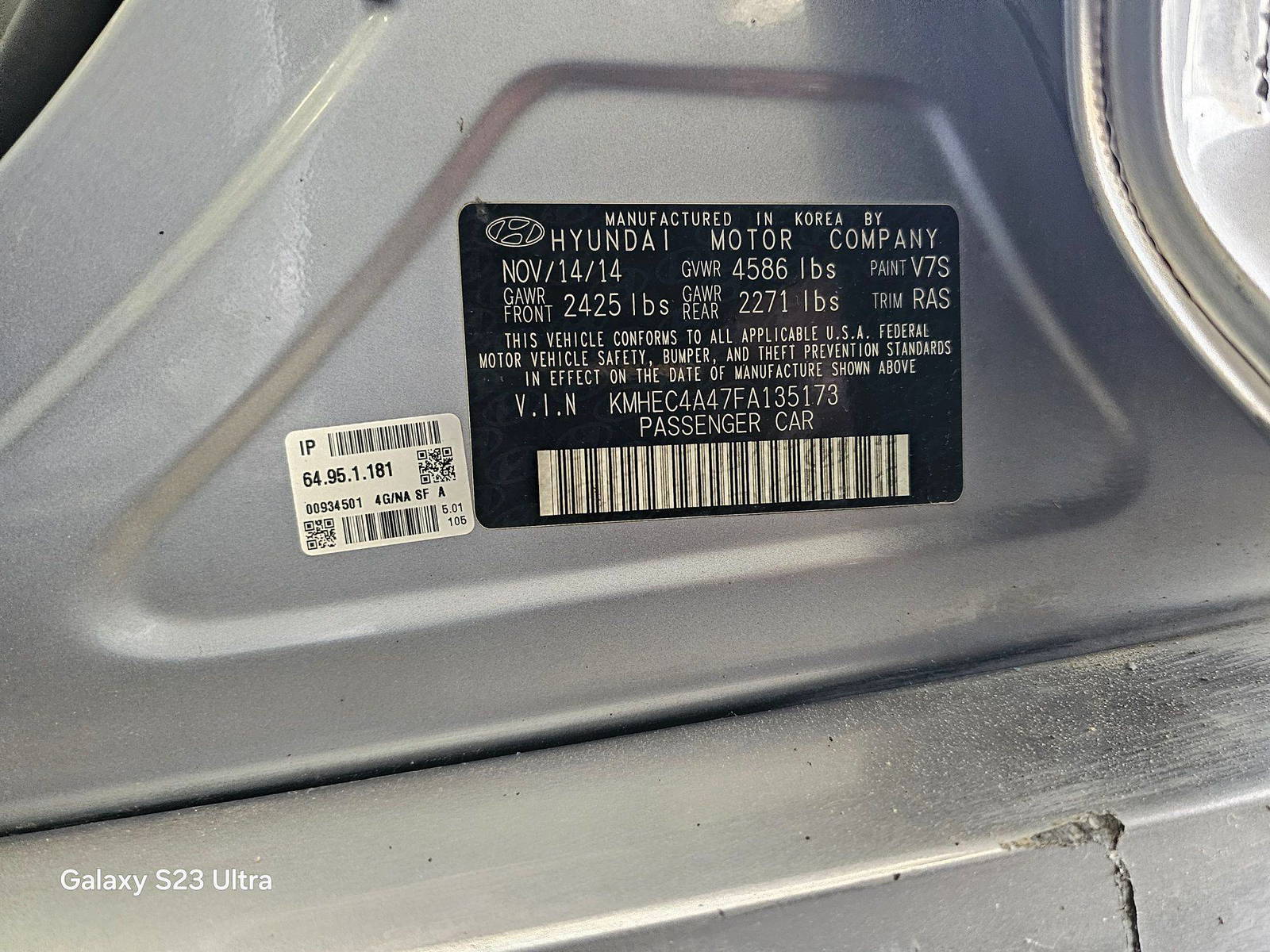 2015 HYUNDAI SONATA — 84065 Miles — Lot 7FA135173 — Main - Marhaba Auctions Used Cars - Image 10
