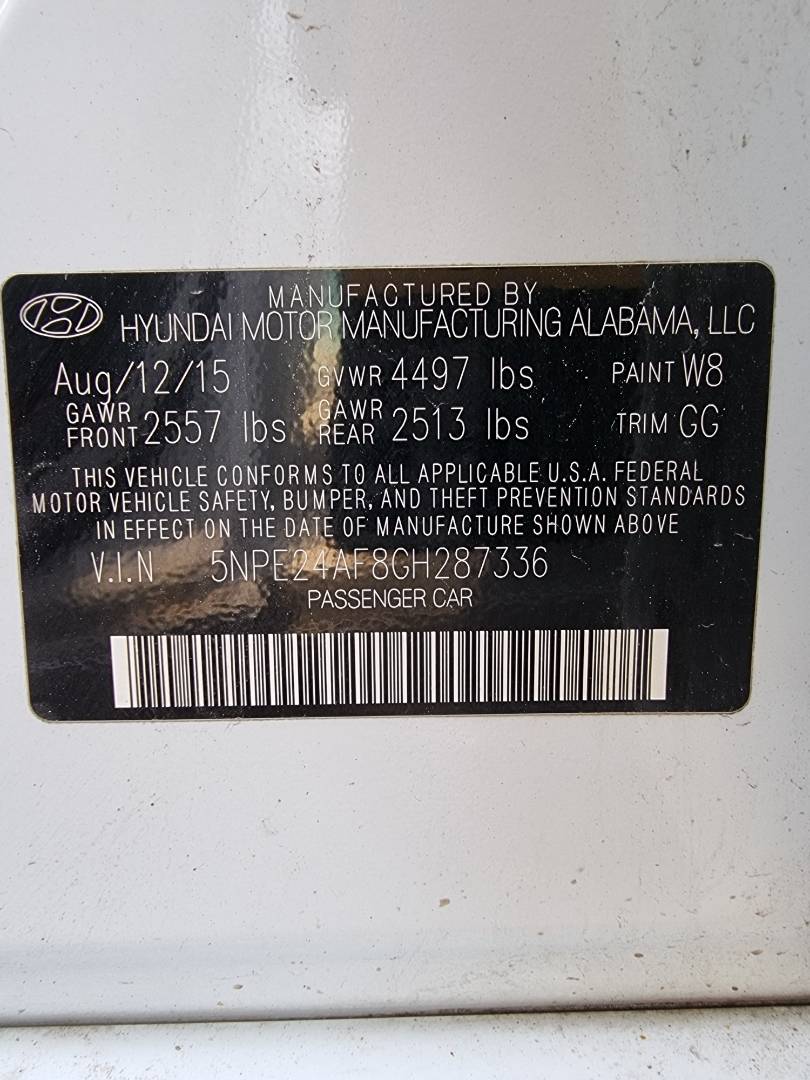 2016 HYUNDAI SONATA — 157895 Miles — Lot 325468 — Ind. 12 - Marhaba Auctions Used Cars - Image 9