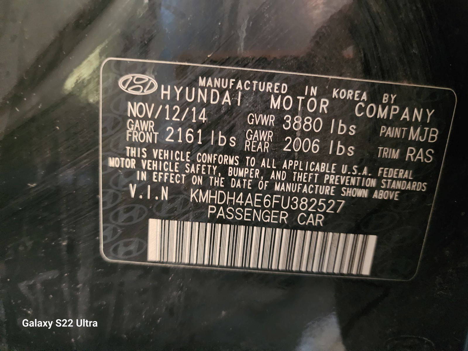 2015 HYUNDAI ELANTRA — 170086 Miles — Lot 81447243 - Marhaba Auctions Used Cars - Image 10