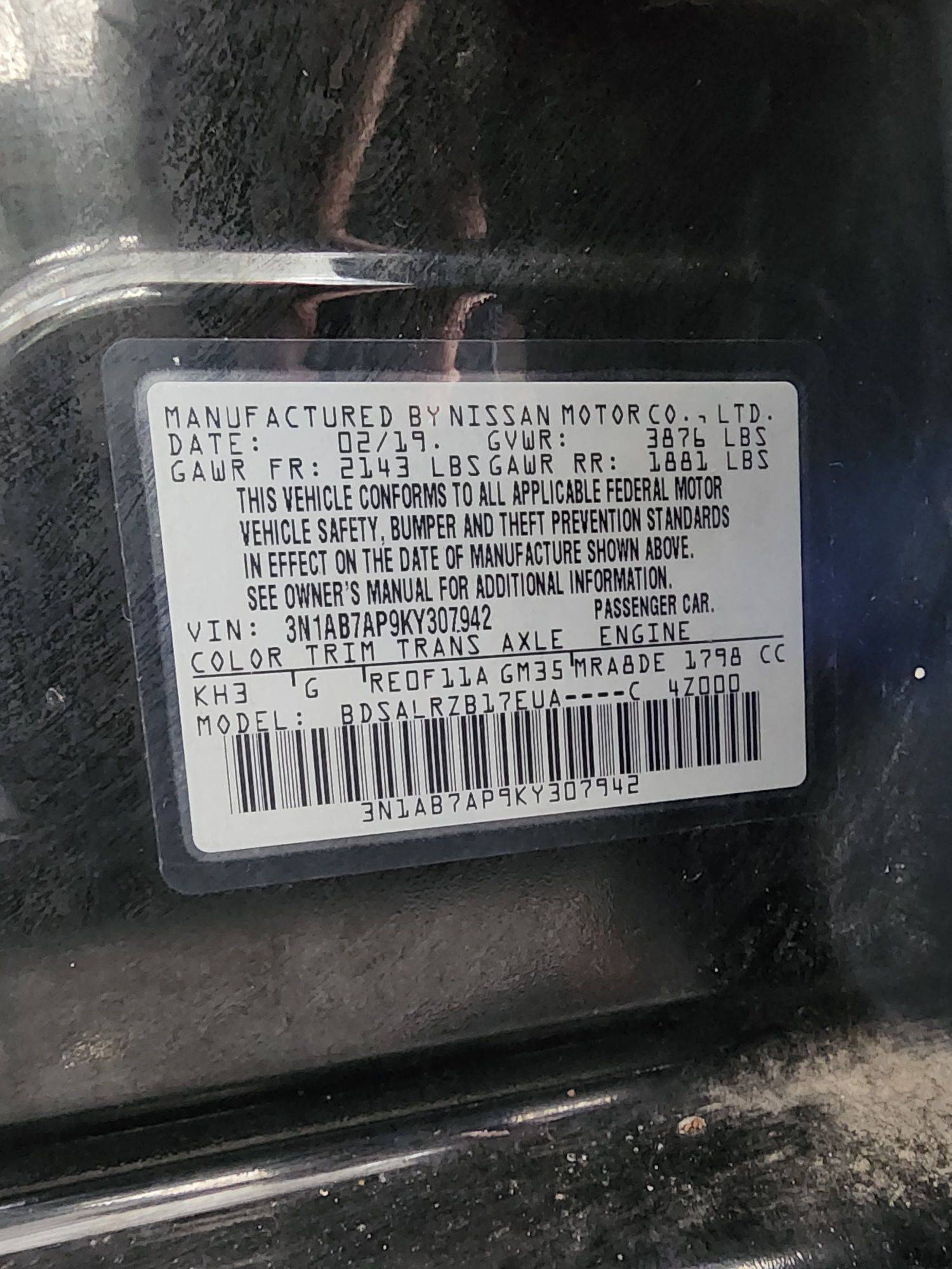 2019 NISSAN SENTRA — 132693 Miles — Lot 307942 — Souq - Marhaba Auctions Used Cars - Image 10