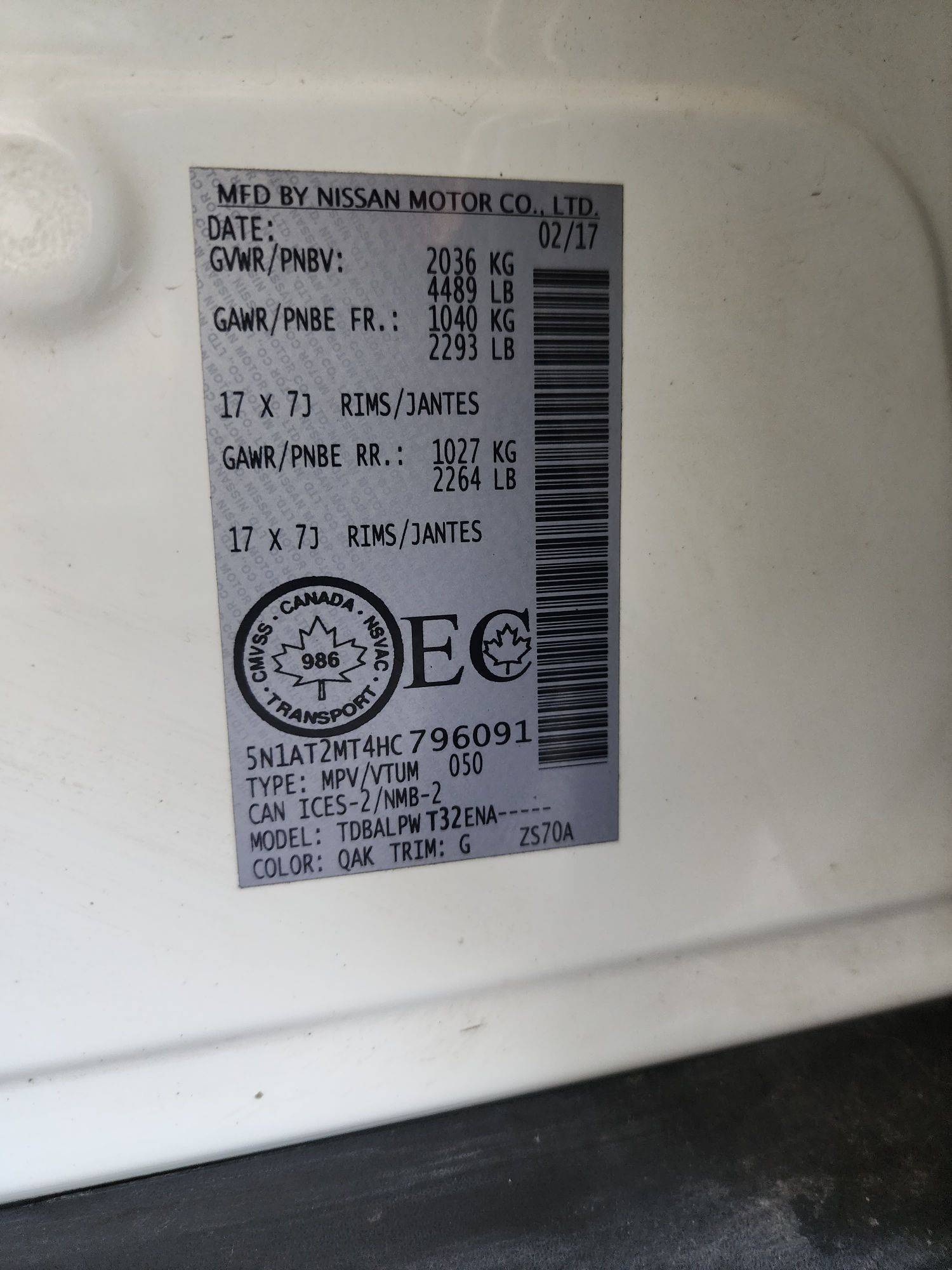 2017 NISSAN ROGUE — 130211 KM — Lot 796091 — Souq - Marhaba Auctions Used Cars - Image 9