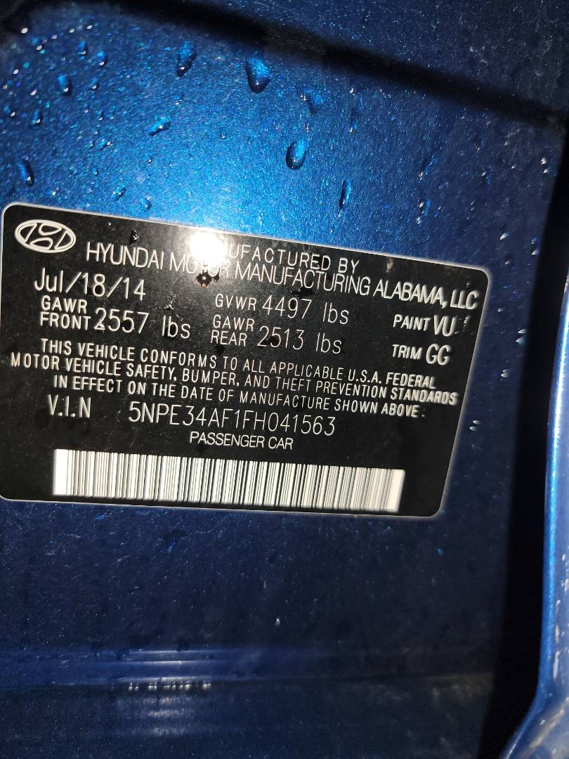 2015 HYUNDAI SONATA — 121474 Miles — Lot 75653063 - Marhaba Auctions Used Cars - Image 10