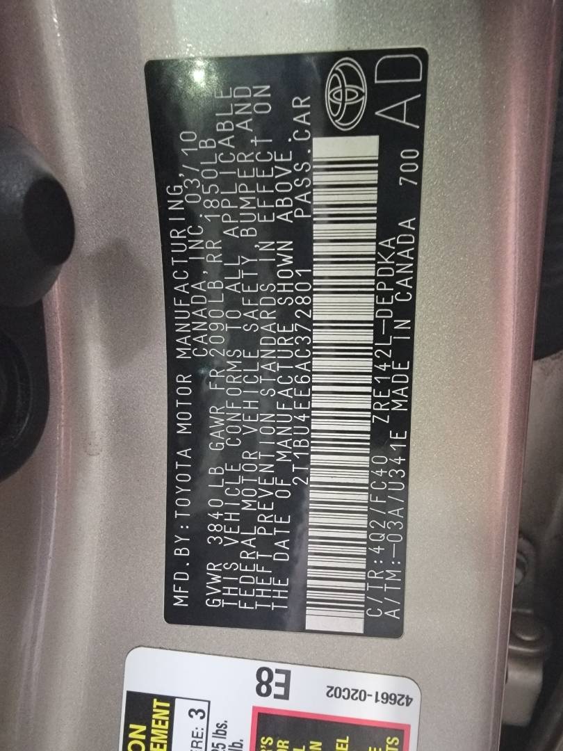 2010 TOYOTA COROLLA — 183117 Miles — Lot AC372801 - Marhaba Auctions Used Cars - Image 10