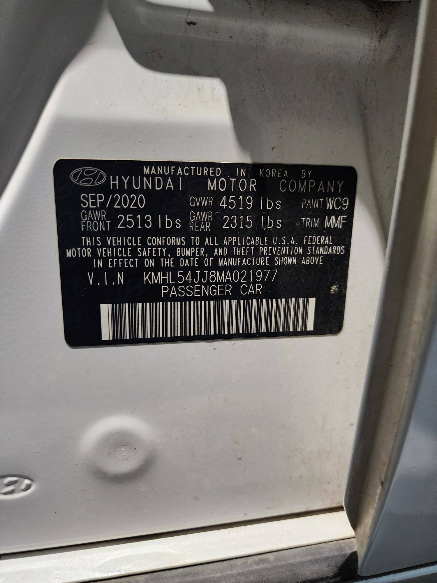 HYUNDAI SONATA 2021 - Marhaba Auction Used Cars - Image 10