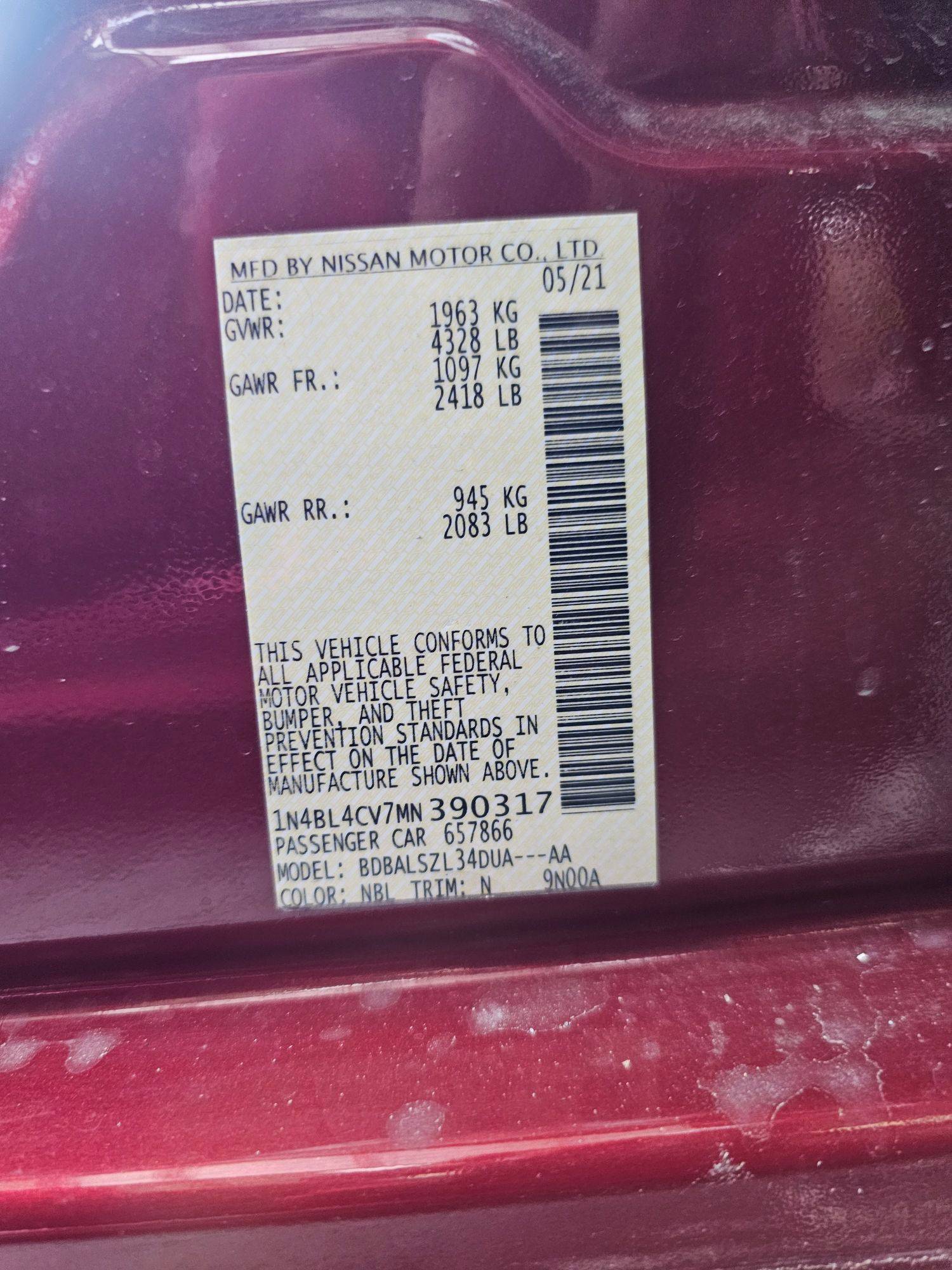 NISSAN ALTIMA 2021 - Marhaba Auction Used Cars - Image 9