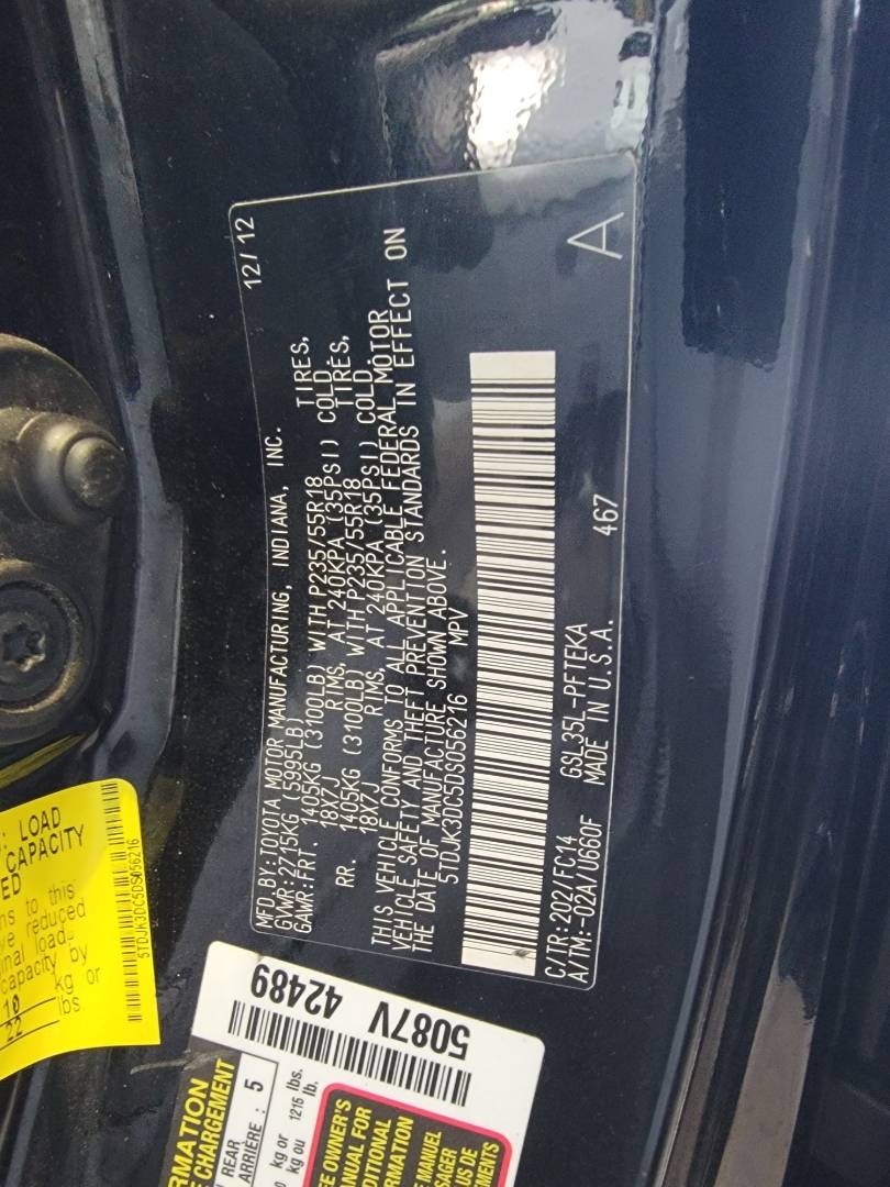 2013 TOYOTA SIENNA — 201077 Miles — Lot S056216 — Main - Marhaba Auctions Used Cars - Image 10