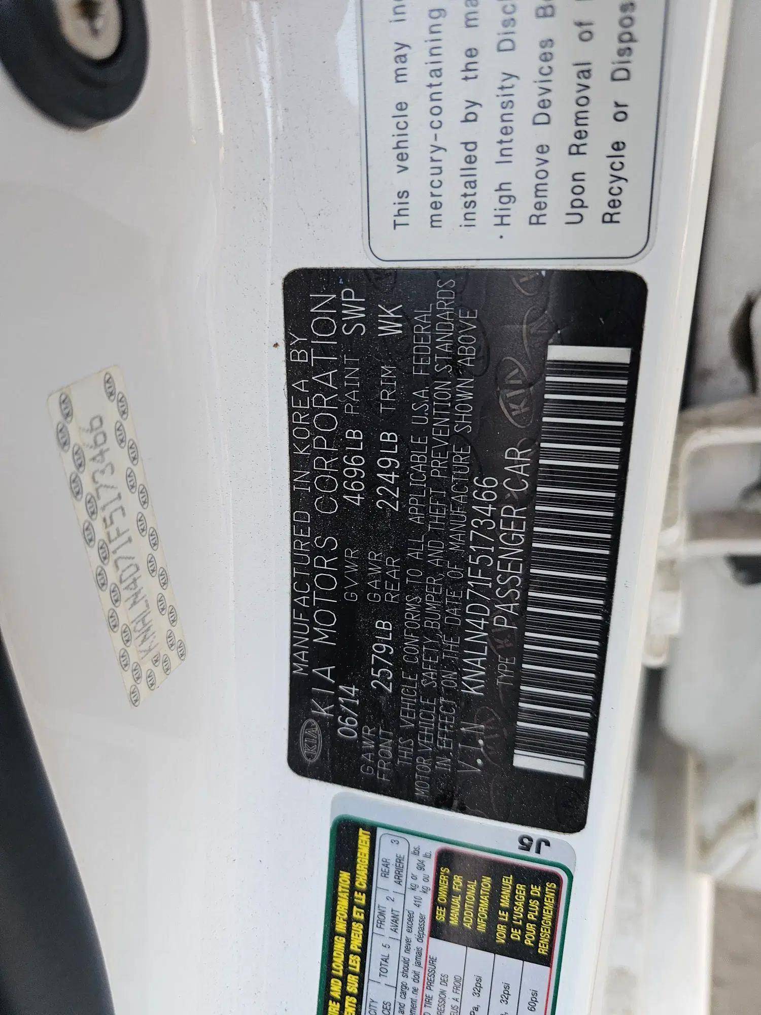 KIA CADENZA 2015 - Marhaba Auction Used Cars - Image 8