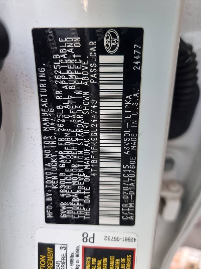 TOYOTA CAMRY 2016 - Marhaba Auction Used Cars - Image 9