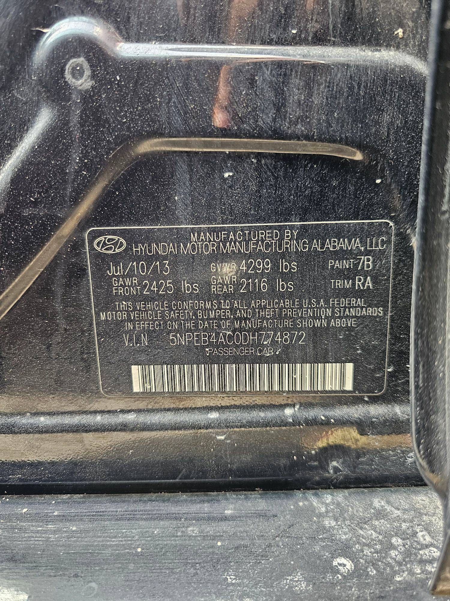 HYUNDAI SONATA 2013 - Marhaba Auction Used Cars - Image 7