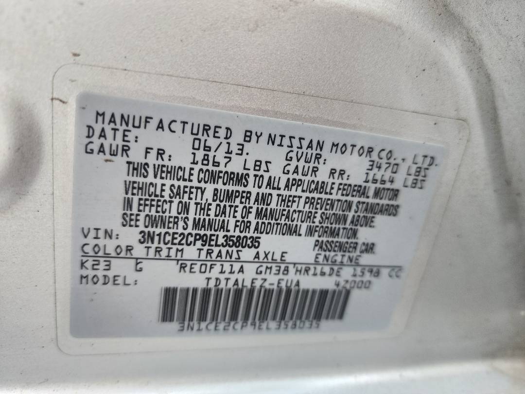 2014 NISSAN VERSA NOTE — 128011 Miles — Lot 46558824 — Souq - Marhaba Auctions Used Cars - Image 5