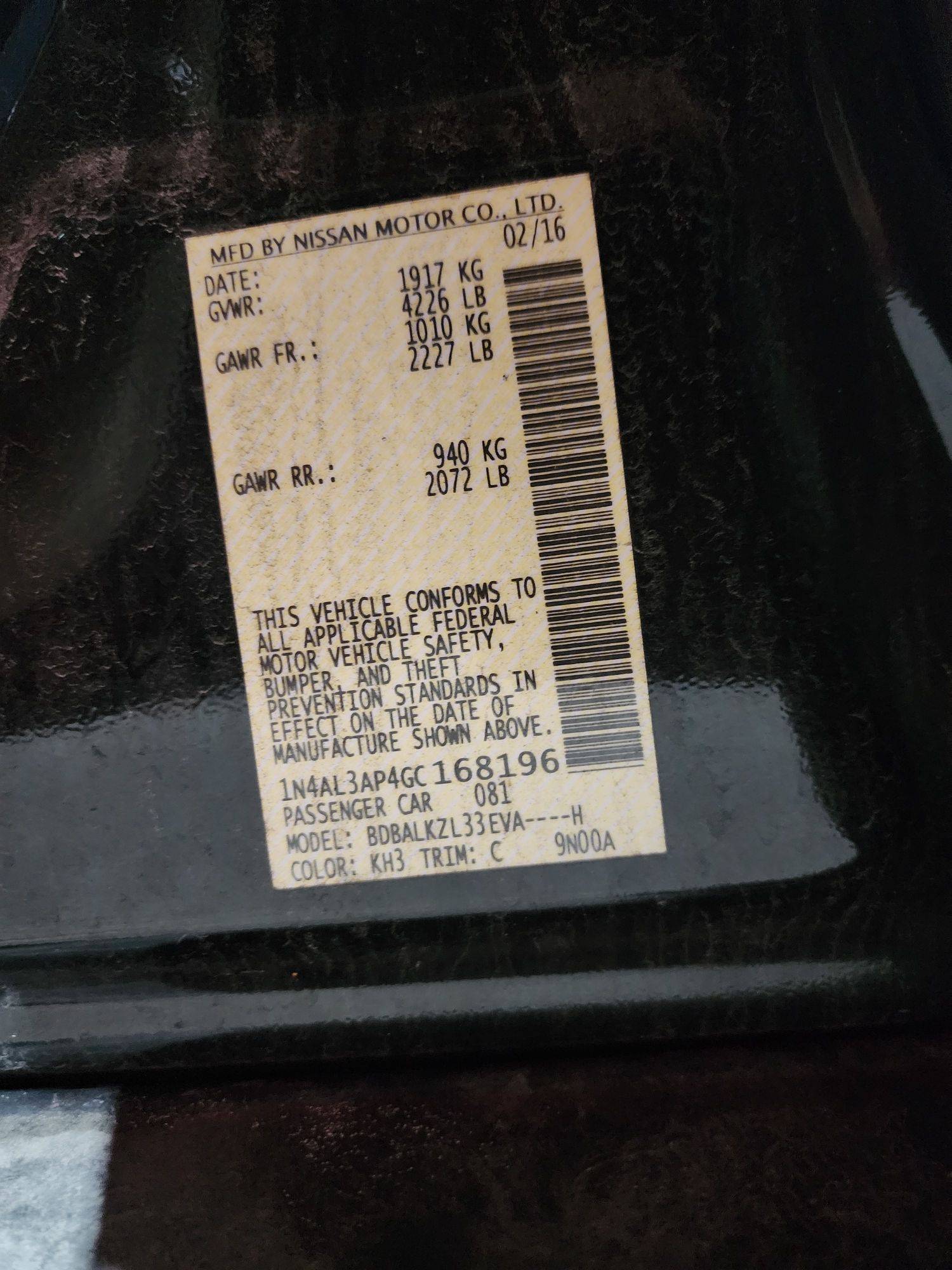 2016 NISSAN ALTIMA — 145209 Miles — Lot 43849621 - Marhaba Auctions Used Cars - Image 9