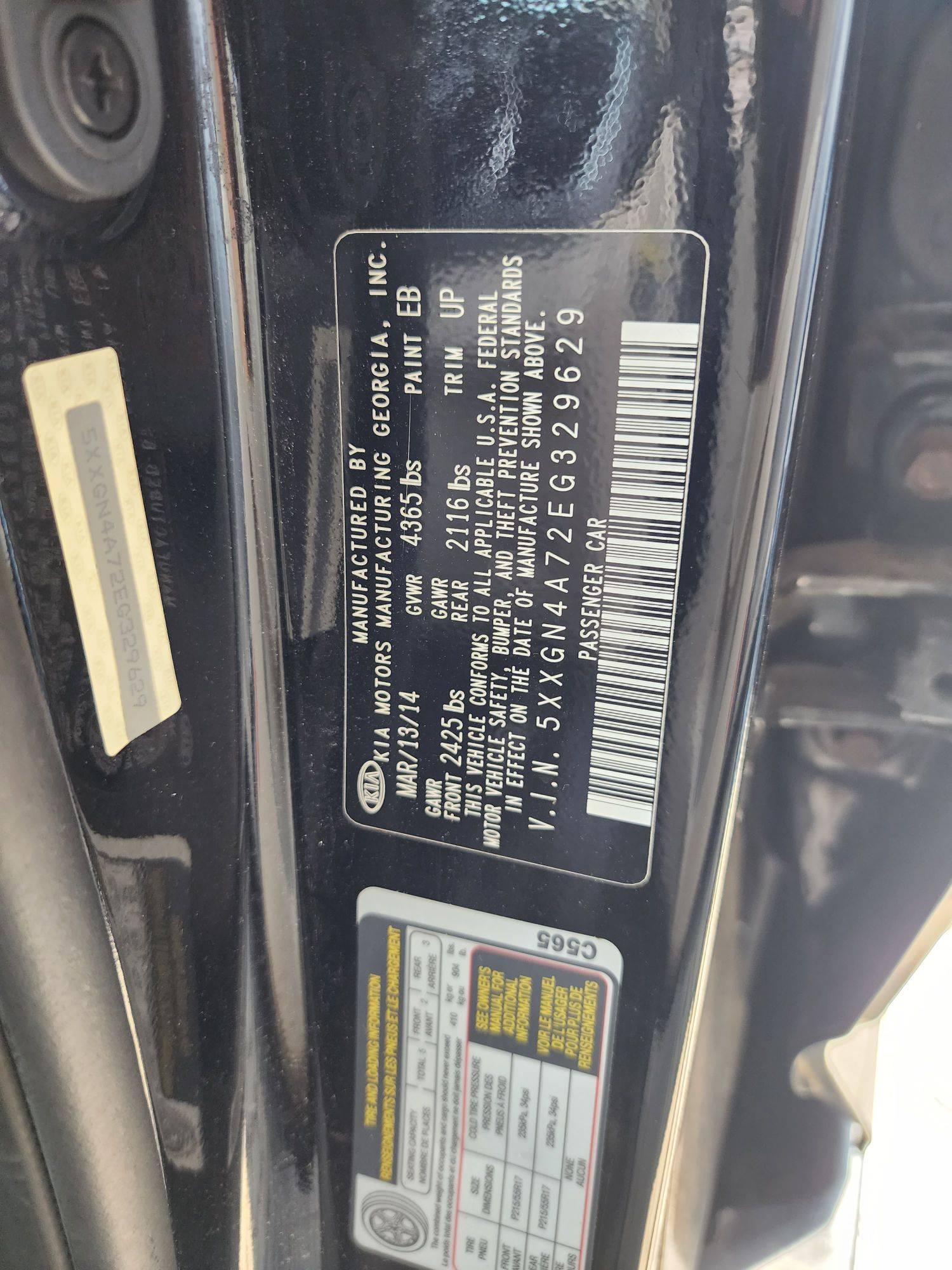 2014 KIA OPTIMA — 123334 Miles — Lot 63028603 - Marhaba Auctions Used Cars - Image 10