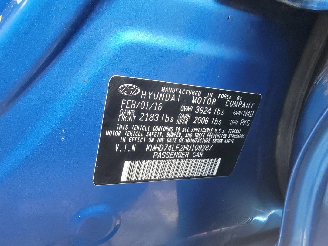 2017 HYUNDAI ELANTRA — 155368 Miles — Lot HU109287 — Main - Marhaba Auctions Used Cars - Image 7