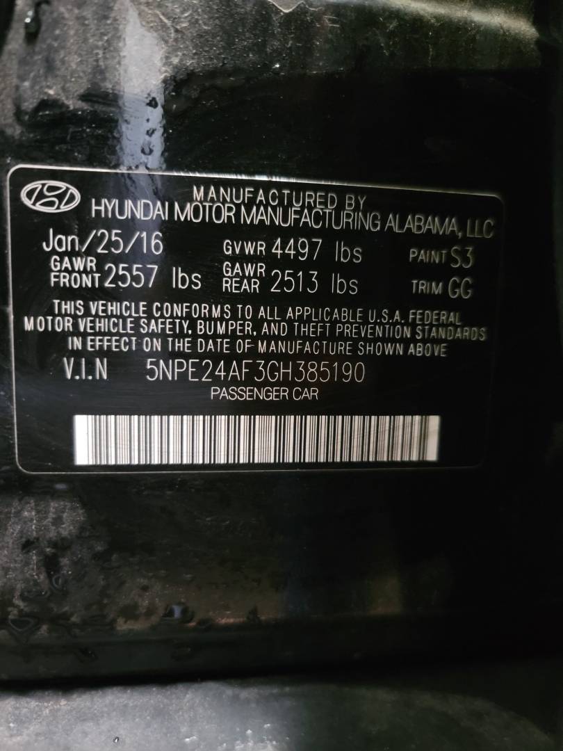 2016 HYUNDAI SONATA — 139866 Miles — Lot 37313575 - Marhaba Auctions Used Cars - Image 8