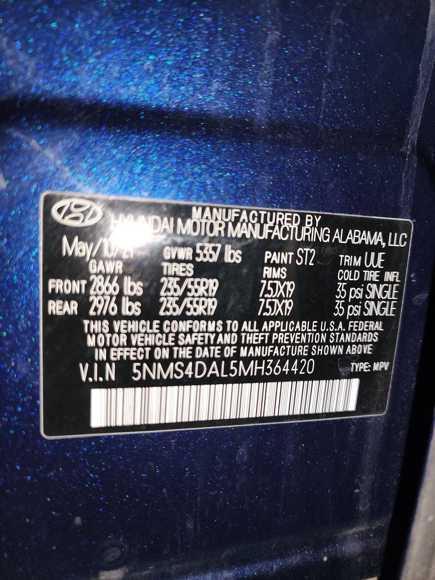 2021 HYUNDAI SANTA FE — 62974 Miles — Lot 45100625 — Main - Marhaba Auctions Used Cars - Image 12