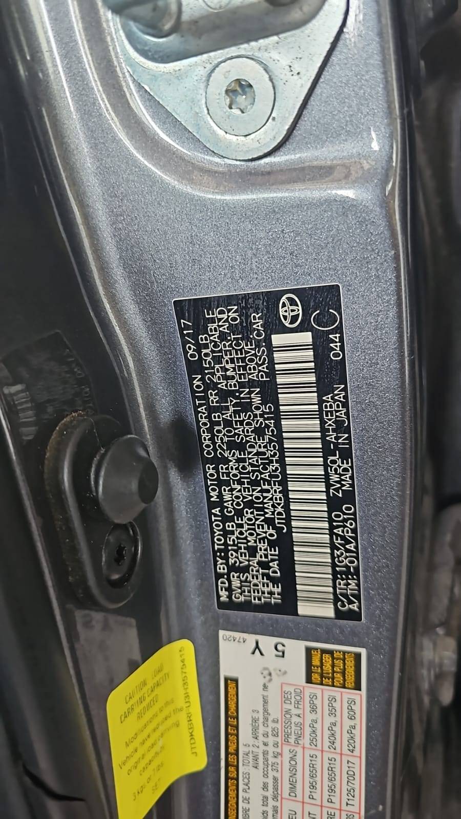 TOYOTA PRIUS 2017 - Marhaba Auction Used Cars - Image 5