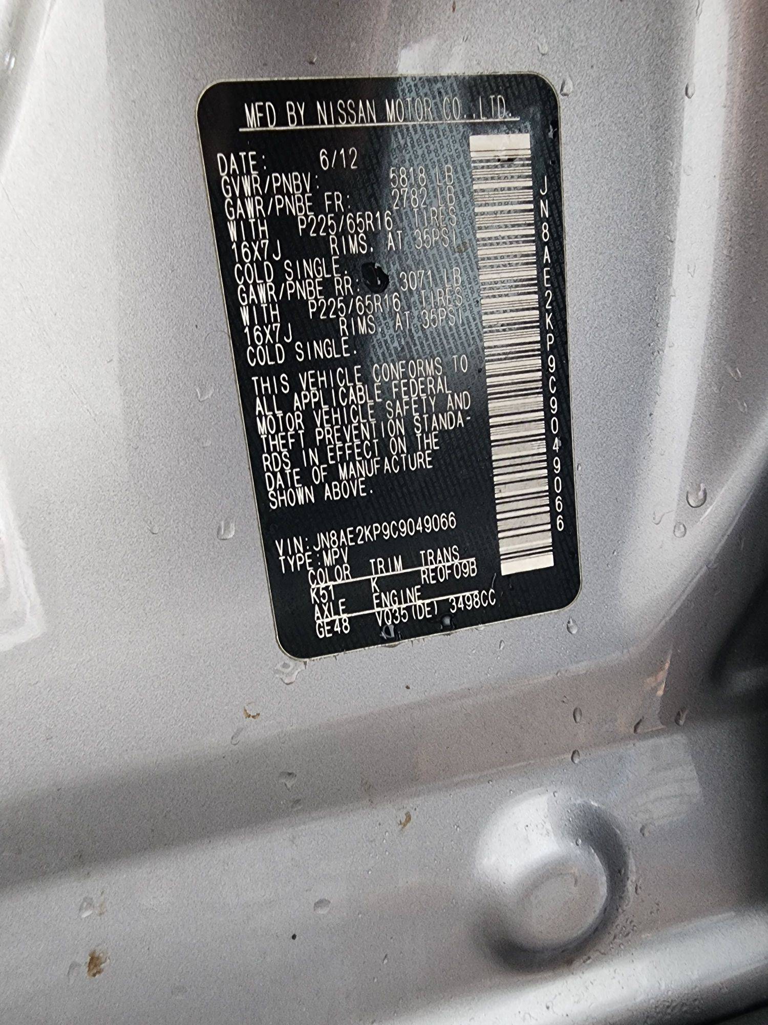2012 NISSAN QUEST — 196236 Miles — Lot 54946194 — Souq - Marhaba Auctions Used Cars - Image 9