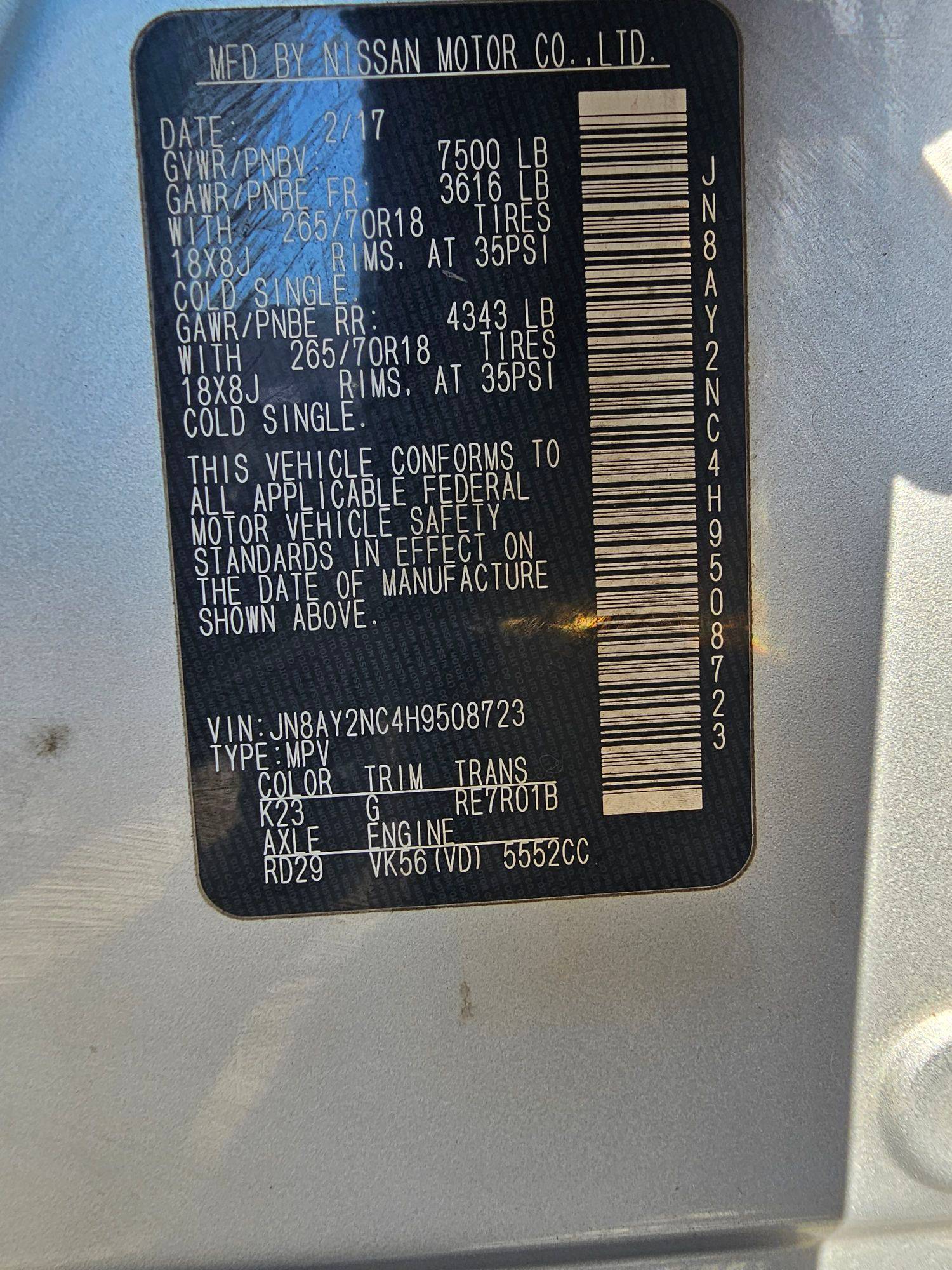 NISSAN ARMADA 2017 - Marhaba Auction Used Cars - Image 10