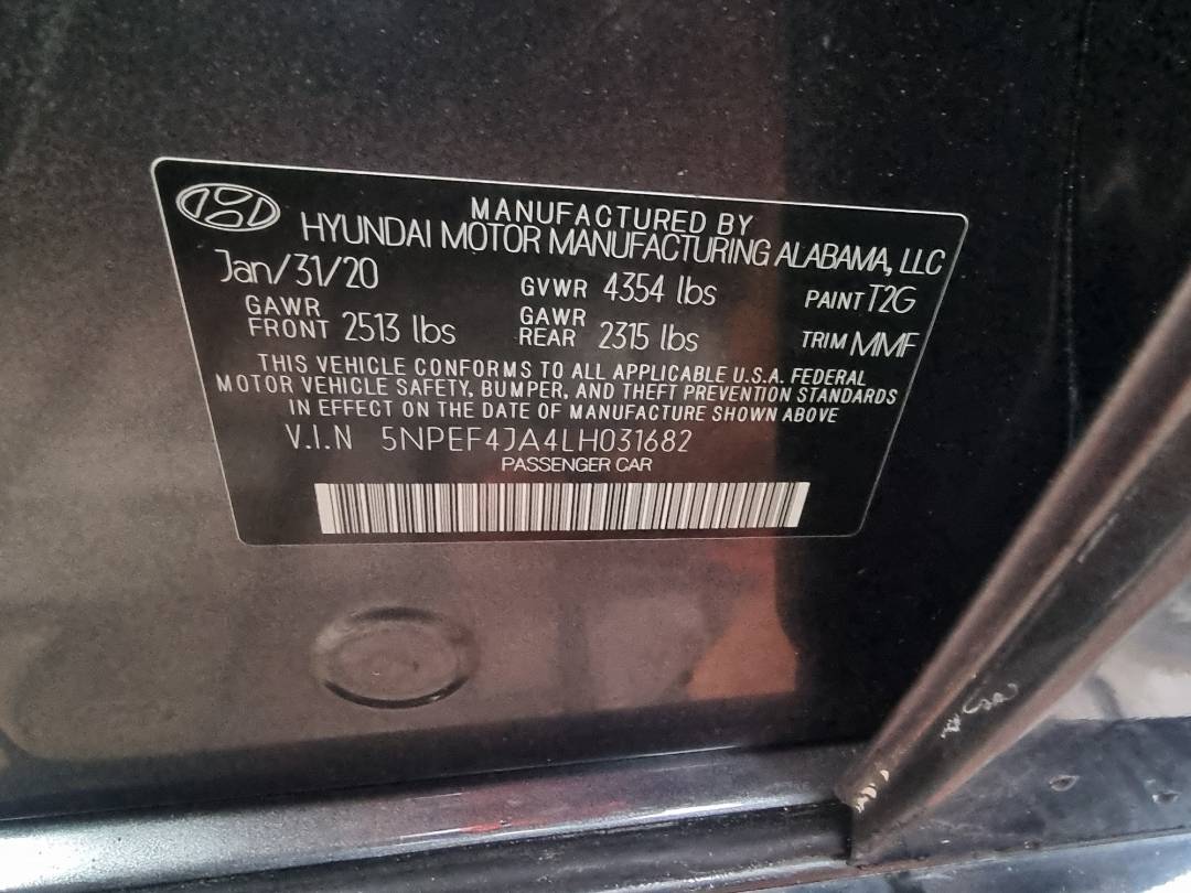 2020 HYUNDAI SONATA — 120762 Miles — Lot 031682 — Ind. 12 - Marhaba Auctions Used Cars - Image 8