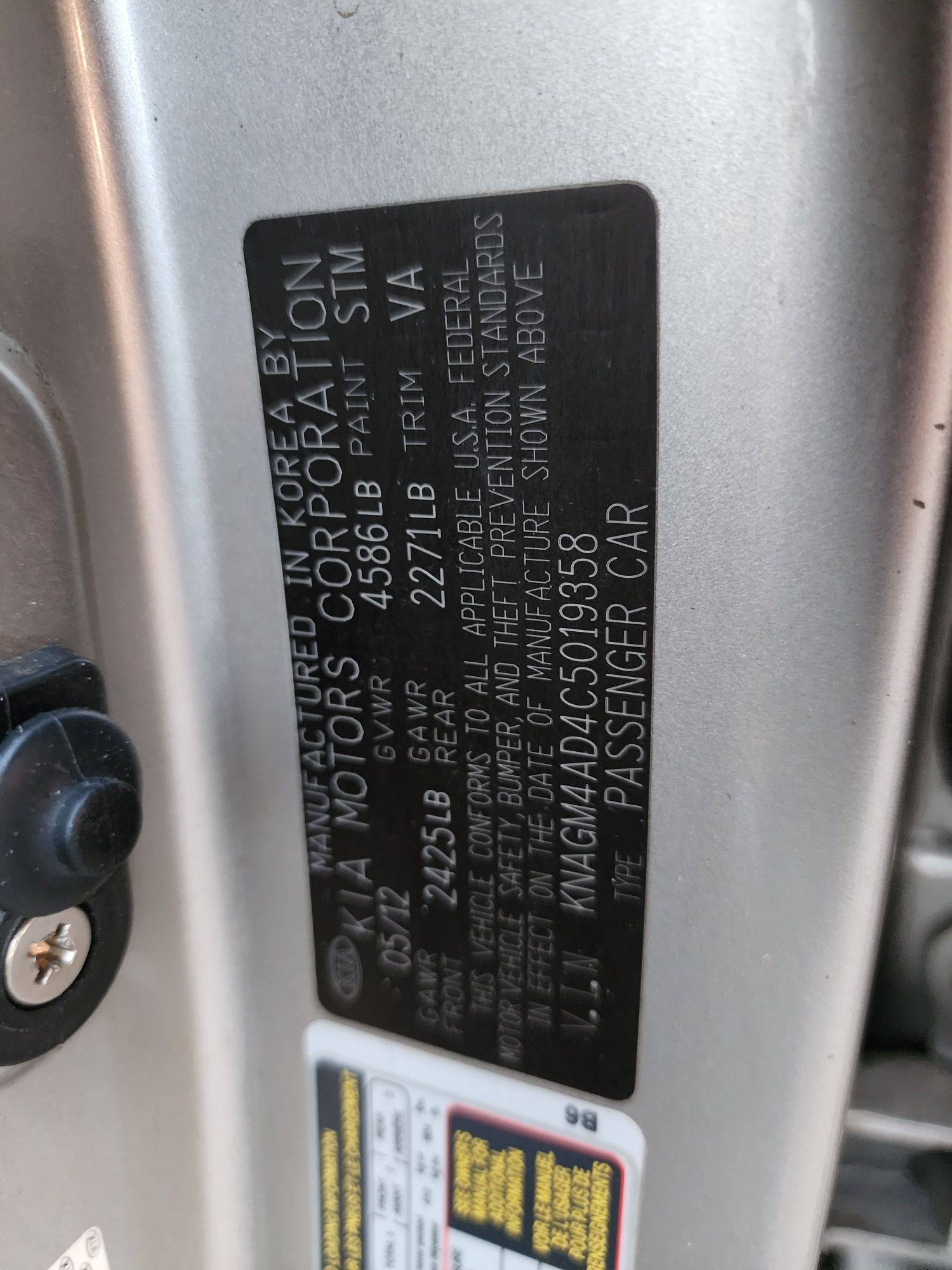 2012 KIA OPTIMA — 249361 Miles — Lot 46265394 — Souq - Marhaba Auctions Used Cars - Image 10