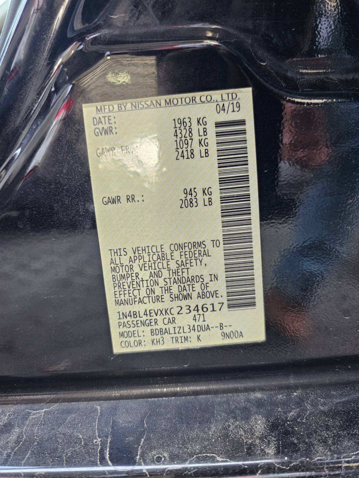 NISSAN ALTIMA 2019 - Marhaba Auction Used Cars - Image 10