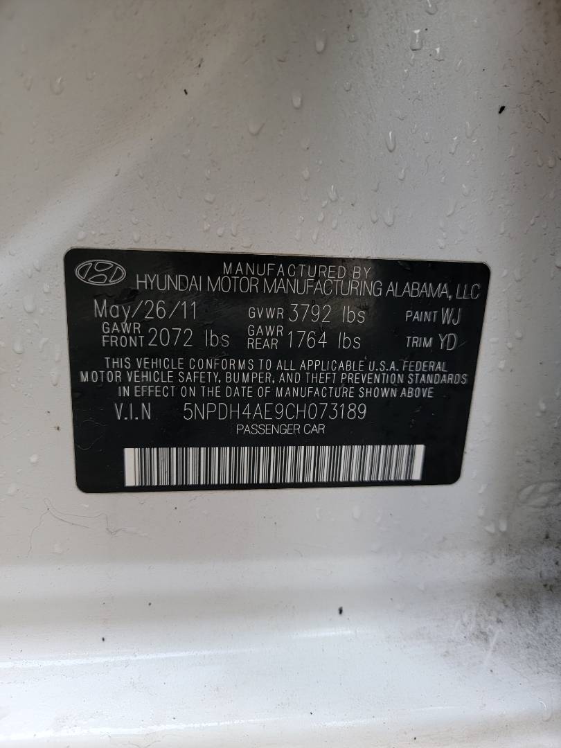 2012 HYUNDAI ELANTRA — 166856 Miles — Lot 39312684 — Main - Marhaba Auctions Used Cars - Image 9