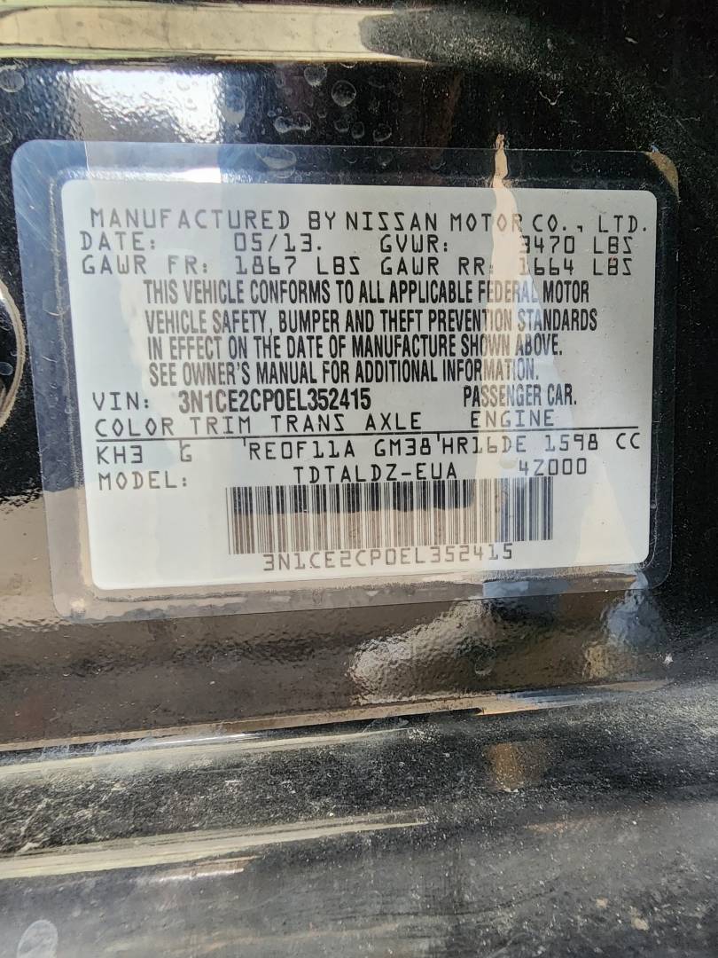 2014 NISSAN VERSA NOTE — 114965 Miles — Lot 80312843 - Marhaba Auctions Used Cars - Image 4