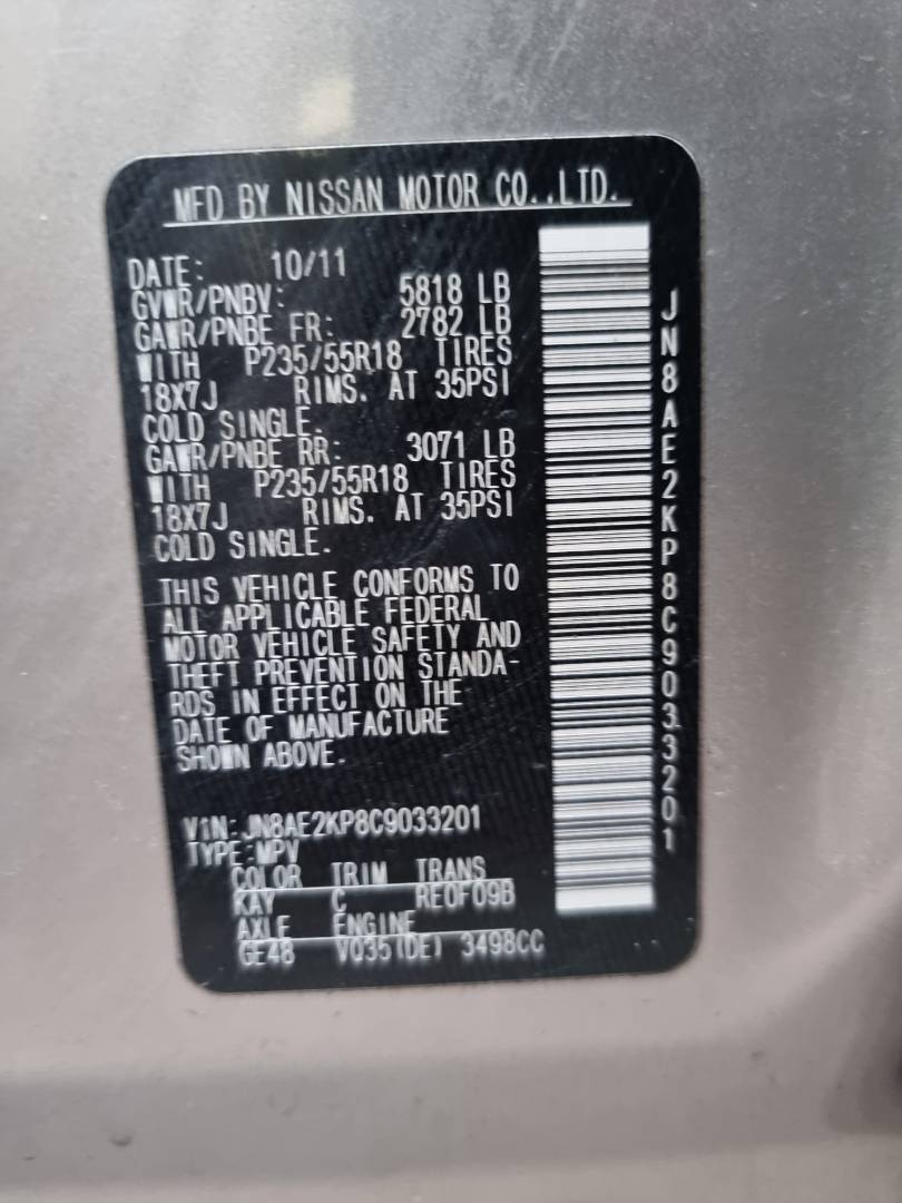 2012 NISSAN QUEST — 101150 KM — Lot 125487 — Souq - Marhaba Auctions Used Cars - Image 10