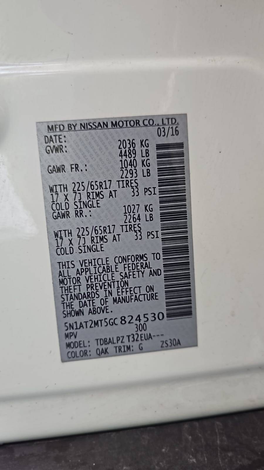 NISSAN ROGUE 2016 - Marhaba Auction Used Cars - Image 5