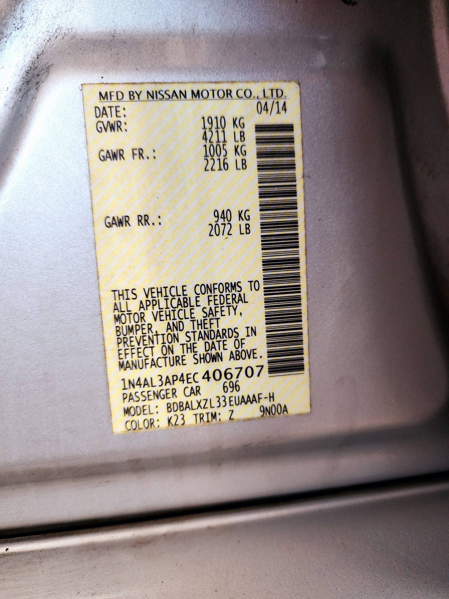 2014 NISSAN ALTIMA — 234556 Miles — Lot 68309674 — Souq - Marhaba Auctions Used Cars - Image 10