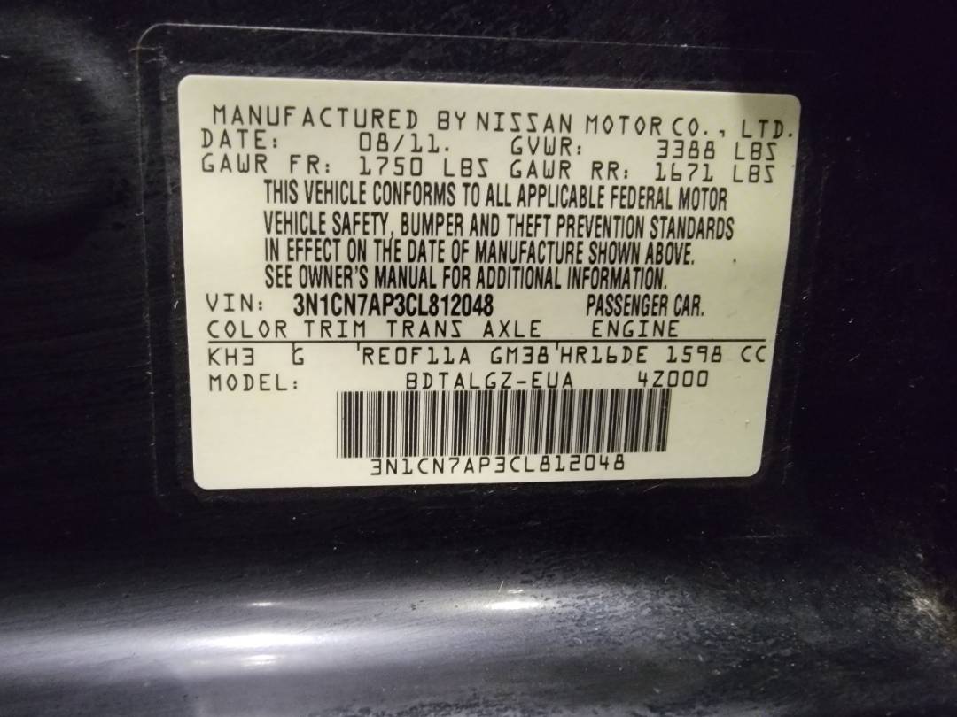 2012 NISSAN VERSA — 218406 Miles — Lot 39003224 — Main - Marhaba Auctions Used Cars - Image 8