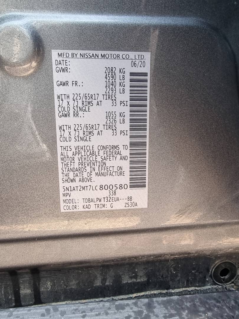 2020 NISSAN ROGUE — 54712 Miles — Lot LC800580 — Ind. 12 - Marhaba Auctions Used Cars - Image 9
