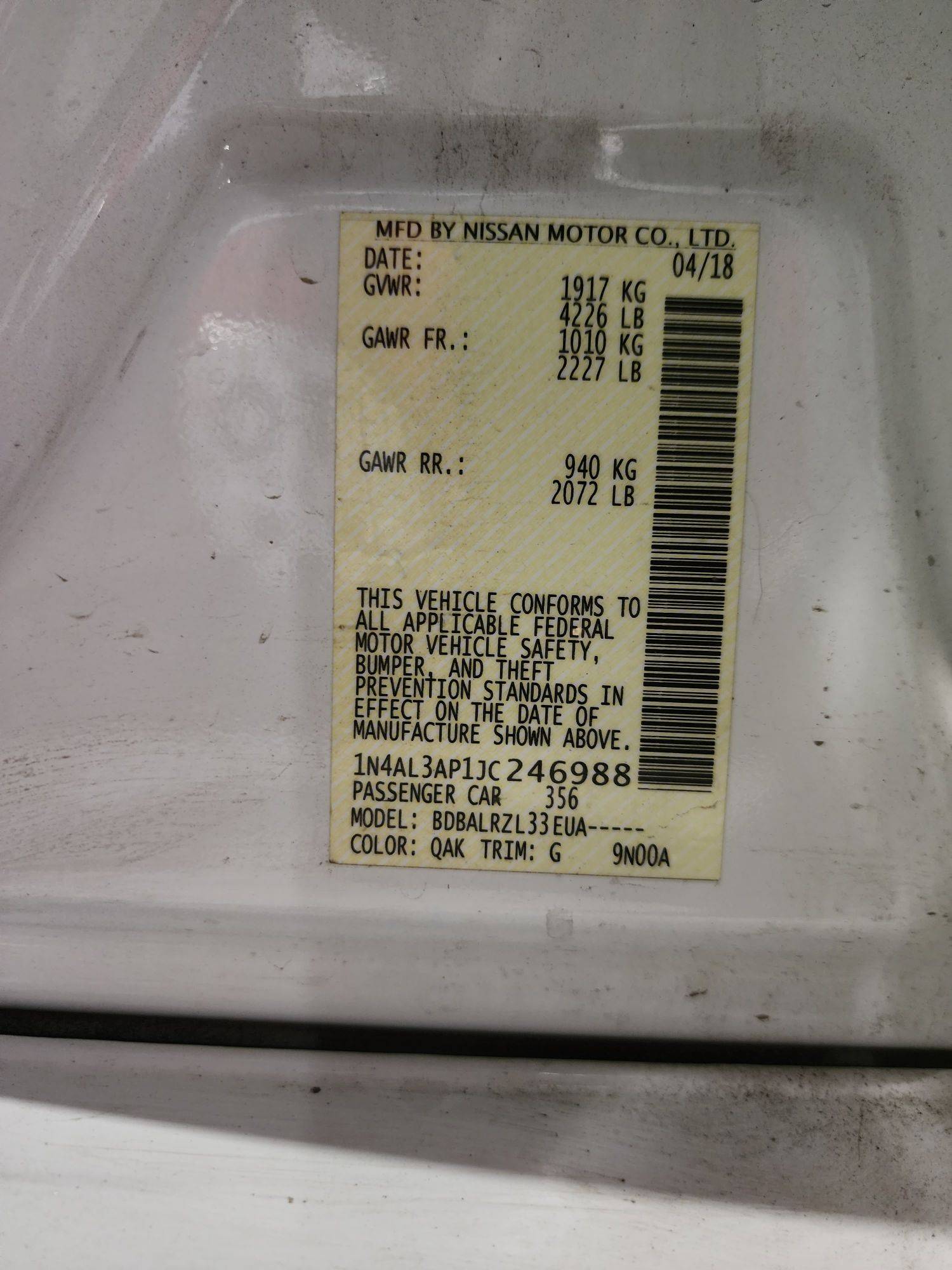 NISSAN ALTIMA 2018 - Marhaba Auction Used Cars - Image 10