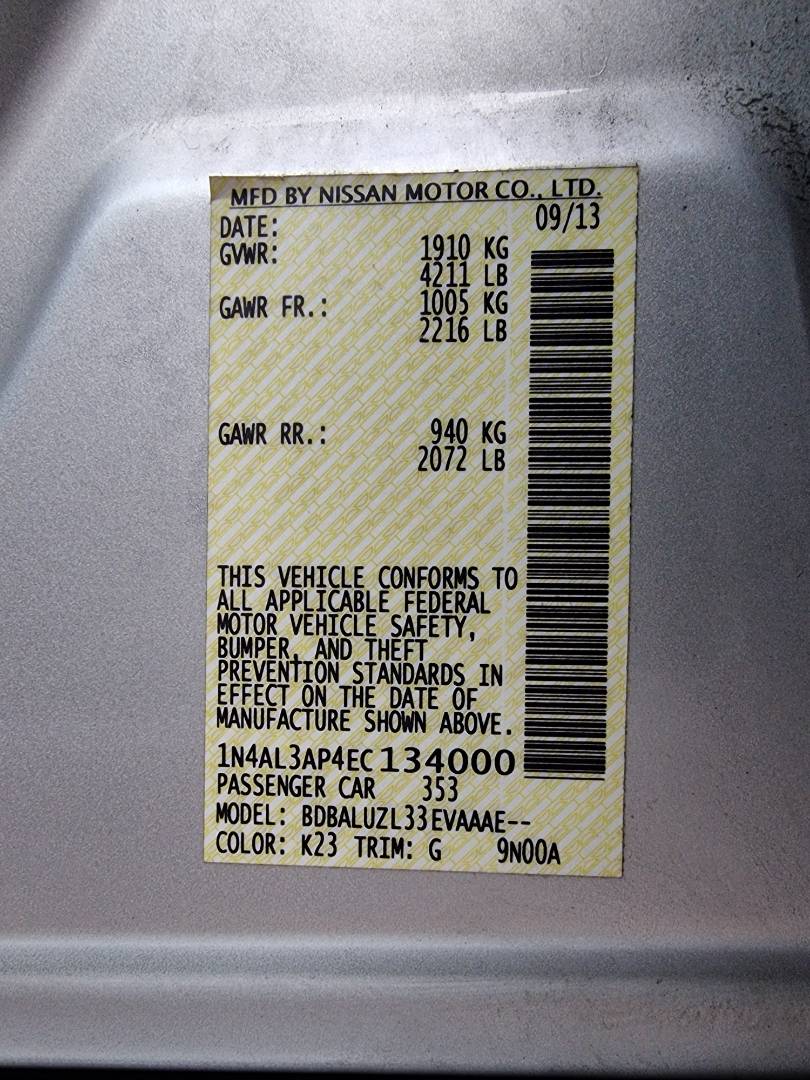 2014 NISSAN ALTIMA — 166272 Miles — Lot 46749254 — Main - Marhaba Auctions Used Cars - Image 10