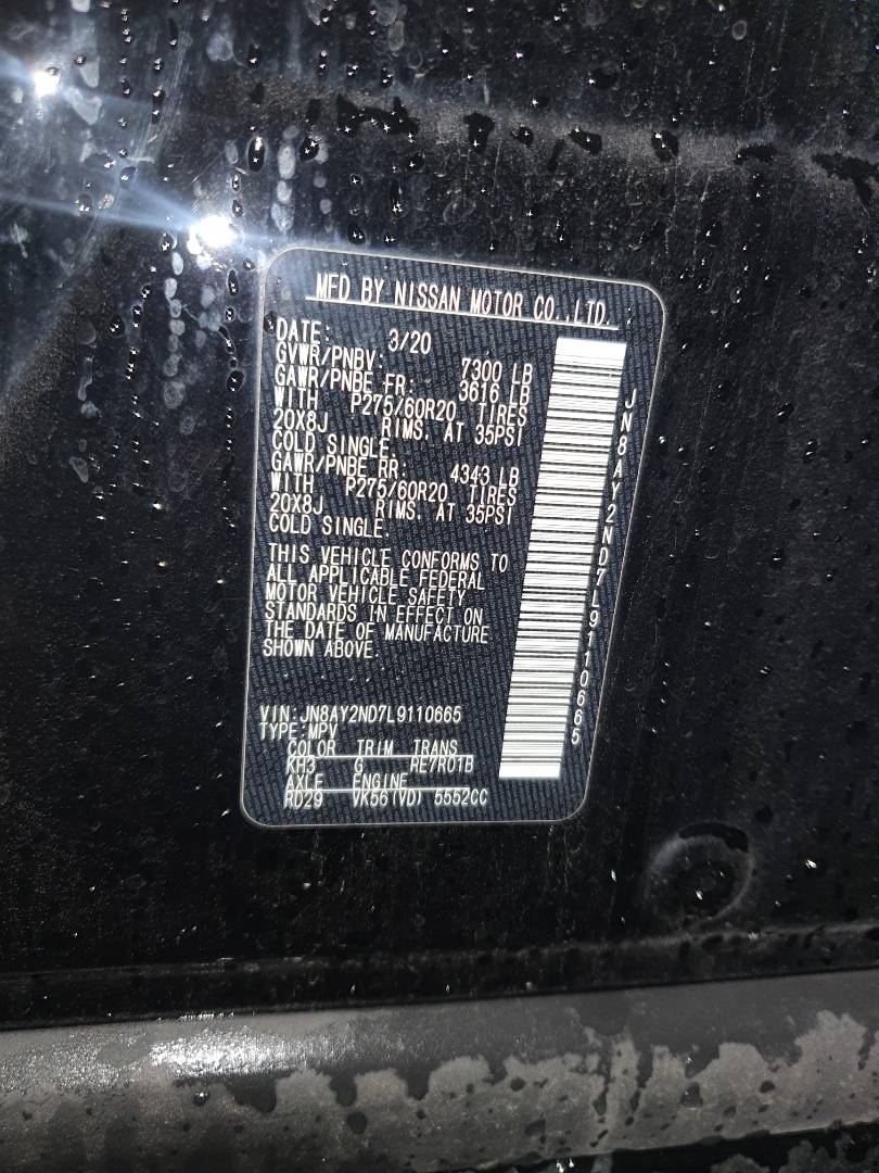 2020 NISSAN ARMADA — 78165 Miles — Lot 66474703 - Marhaba Auctions Used Cars - Image 9